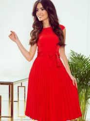 Sukienka Model Lila 311-1 Red - Numoco. Czerwone sukienki NUMOCO, na wesele, l, bez wzorów, z elastanu, bez kołnierzyka, plus size, bez ramiączek, mini. Za 356.58 zł.