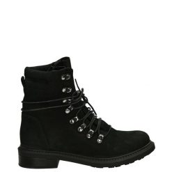 CZARNE BOTKI Z NUBUKU 362654R221 BLACK. Czarne botki Venezia, bez wzorów, z nubiku, bez obcasa, bez zapięcia. Za 199.00 zł.