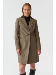 TATUUM Płaszcz przejściowy w kolorze beżowym rozmiar: 42. Brązowe płaszcze Tatuum, bez wzorów, z wełny, bez kaptura. Za 188.40 zł.