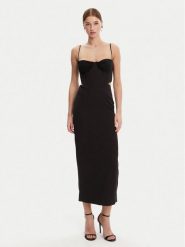 BARDOT Sukienka wieczorowa 58535DB Czarny Regular Fit. Czarne sukienki Bardot, bez wzorów, z syntetyku, wizytowe, bez kołnierzyka, bez ramiączek. Za 339.99 zł.