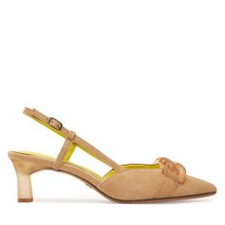 Sandały Tamaris. Brązowe sandały Tamaris, bez wzorów, bez obcasa, na szpilce, bez zapięcia. Za 359.99 zł.