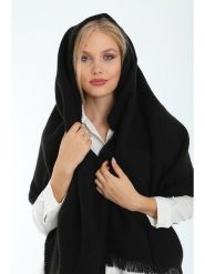 Lucky Bees Szal w kolorze czarnym - 180 x 70 cm rozmiar: onesize. Czarne szaliki i kominy Lucky Bees, bez wzorów, z materiału. Za 43.99 zł.