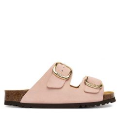 Klapki Scholl. Czerwone klapki Scholl, bez wzorów, bez obcasa, bez zapięcia. Za 379.99 zł.