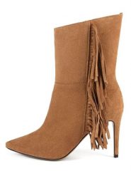 Loft37 Skórzane botki w kolorze jasnobrązowym rozmiar: 41. Brązowe botki loft37, bez wzorów, eleganckie, bez obcasa, na szpilce, bez zapięcia. Za 522.14 zł.