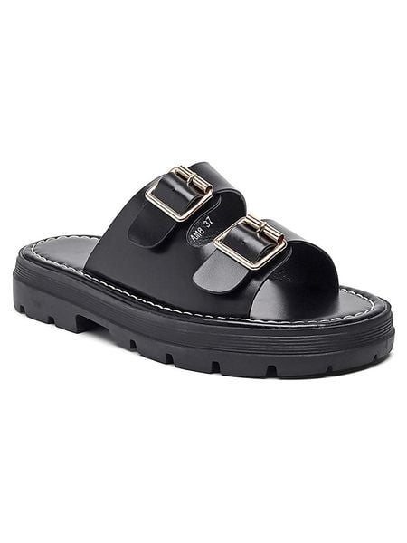 Sixth Sens Klapki w kolorze czarnym rozmiar: 36. Czarne klapki Sixth Sens, bez wzorów, klasyczne, z otwartym noskiem, bez obcasa, na platformie, bez zapięcia. Za 92.42 zł.