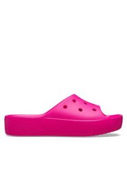 Crocs Klapki Classic Platform Slide 208180 Różowy. Czerwone klapki Crocs, bez wzorów, z tworzywa sztucznego, bez obcasa, bez zapięcia. Za 209.00 zł.