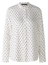 Oui Bluzka w kolorze kremowo-czarnym rozmiar: 42. Brązowe bluzki Oui, bez wzorów, z wiskozy, bez kołnierzyka, bez ramiączek. Za 260.99 zł.