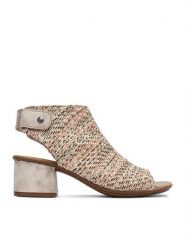 Rieker Sandały CEO-64670-62 Beżowy. Brązowe sandały Rieker, bez wzorów, z materiału, bez obcasa, na słupku, bez zapięcia. Za 319.99 zł.