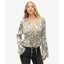 Top z plisowanym materiałem z lat 70. Zielone bielizna termoaktywna damska Superdry, bez wzorów, bez ramiączek. W wyprzedaży za 321.00 zł.