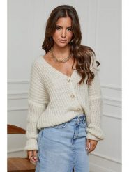 L'armoire de Suzette Kardigan w kolorze beżowym rozmiar: 34/36. Brązowe swetry L'armoire de Suzette, l, bez wzorów, ze splotem, klasyczne, bez ramiączek. Za 139.54 zł.