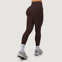 Legginsy damskie fitness bezszwowe z wysokim stanem Mocha NEO. Brązowe legginsy sportowe GYMBEAM, s, bez wzorów, z elastanu, z podwyższonym stanem, do biegania. Za 112.90 zł.