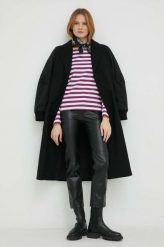 G-Star Raw płaszcz wełniany kolor czarny przejściowy. Czarne płaszcze G-Star Raw, l, bez wzorów, z bawełny, klasyczne, bez kaptura. Za 1,669.90 zł.