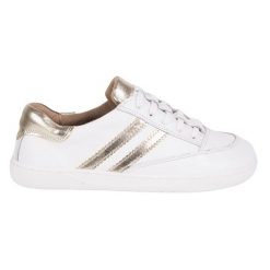 Sneakersy barefoot damskie Kaia Olivier – anatomiczne buty skórzane białe. Białe buty treningowe bez wzorów, z dresówki, bez zapięcia, trekkingowe. Za 438.49 zł.