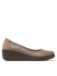 Go Soft Półbuty WS3392-1 Beżowy. Brązowe półbuty wsuwane GO SOFT, bez wzorów, ze skóry, bez obcasa, na koturnie. Za 64.99 zł.