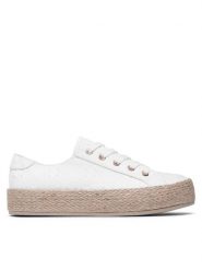 Jenny Fairy Espadryle WSK1576-05 Biały. Białe espadryle Jenny Fairy, bez wzorów, z materiału, bez obcasa. Za 99.99 zł.