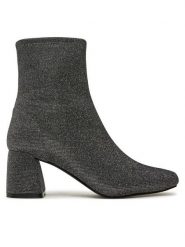 ONLY Botki 15329844 Szary. Szare botki ONLY, bez wzorów, z materiału, bez obcasa, na słupku, bez zapięcia. Za 169.99 zł.