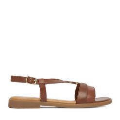 Sandały Lasocki. Brązowe sandały Lasocki, bez wzorów, bez obcasa, na płaskiej podeszwie, bez zapięcia. Za 149.99 zł.