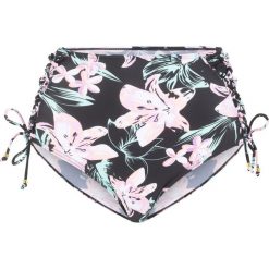 Figi bikini bonprix czarno-jasnoróżowy w kwiaty. Bikini marki bonprix. Za 44.99 zł.