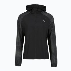 Kurtka do biegania damska PUMA Run AOP Favorite Woven Jacket. Czarne kurtki do biegania Puma, xs, bez wzorów, z materiału, bez kaptura, do biegania. Za 179.99 zł.