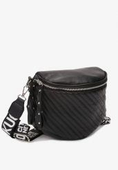 Czarna Nerka Everros. Czarne nerki i saszetki Renee, bez wzorów, z materiału, eleganckie, bez dodatków. W wyprzedaży za 51.99 zł.