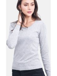 ASSUILI Sweter w kolorze jasnoszarym rozmiar: 34. Szare swetry Assuili, bez wzorów, klasyczne, bez ramiączek. Za 113.99 zł.