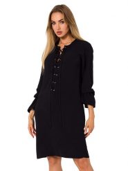 Made of emotion Sukienka w kolorze czarnym rozmiar: XXL. Czarne sukienki Made Of Emotion, na co dzień, xxl, bez wzorów, bez kołnierzyka, bez ramiączek, mini, proste. Za 177.94 zł.