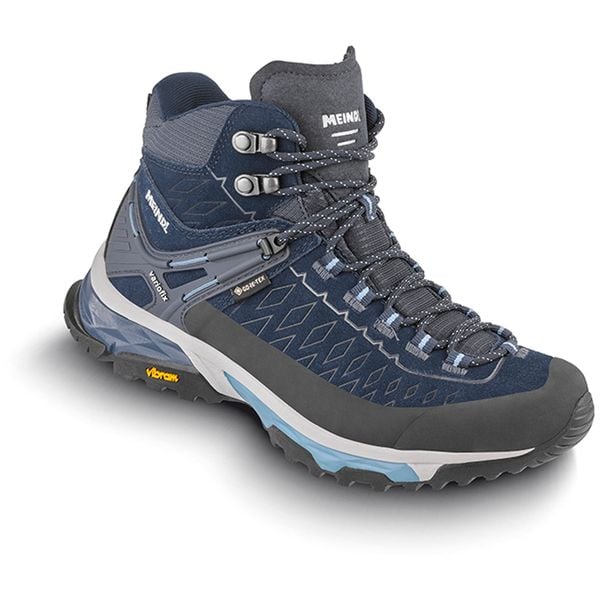 Buty damskie MEINDL Top Trail Lady Mid GTX, z membraną Gore-Tex. Niebieskie buty trekkingowe MEINDL, bez wzorów, z gore-texu, bez zapięcia, trekkingowe, gore-tex. Za 1,437.87 zł.