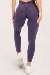 Legginsy fitness damskie Gym Glamour seamless deep push up. Fioletowe legginsy GYM GLAMOUR, bez wzorów, z materiału, glamour. Za 169.99 zł.