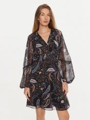 Guess Sukienka codzienna Yvette W4BK29 WDW82 Czarny Regular Fit. Czarne sukienki Guess, na co dzień, m, z aplikacjami, z syntetyku, bez kołnierzyka, bez ramiączek, proste. Za 349.99 zł.