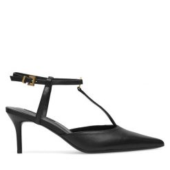Sandały Gino Rossi. Czarne sandały Gino Rossi, bez wzorów, bez obcasa, na szpilce, bez zapięcia. Za 299.99 zł.