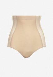 Beżowe Majtki Modelujące z Wysoką Talią Elissia. Brązowe bielizna modelująca Renee, bez wzorów, z tkaniny. Za 24.99 zł.