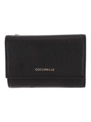 COCCINELLE Skórzany portfel w kolorze czarnym - 14 x 10 x 3 cm rozmiar: onesize. Czarne portfele Coccinelle, bez wzorów, z materiału. Za 414.83 zł.