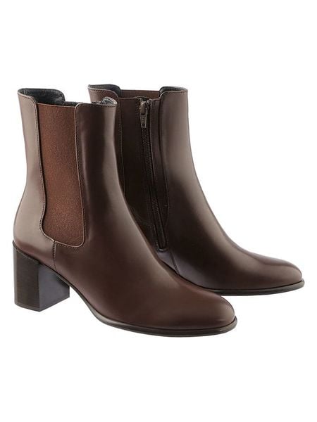 Högl Skórzane botki "Edna" w kolorze brązowym rozmiar: 38,5. Brązowe botki Högl, bez wzorów, eleganckie, bez obcasa, bez zapięcia. Za 739.95 zł.