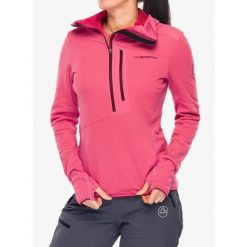 Bluza z kapturem damska La Sportiva Big Wall Pullover Hoody. Czerwone bluzy La Sportiva, bez wzorów, bez ramiączek, z kapturem. Za 577.49 zł.