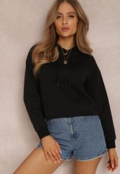 Czarna Bluza Palanthe. Czarne bluzy Renee, xl, bez wzorów, casualowe, bez ramiączek, z kapturem. W wyprzedaży za 47.99 zł.