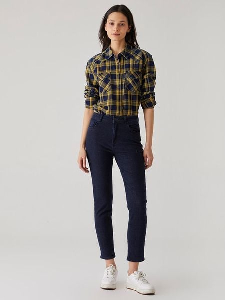 LTB Dżinsy "Freya" - Slim fit - w kolorze granatowym rozmiar: W26/L32. Niebieskie jeansy LTB, l, z aplikacjami, ze skóry, klasyczne, z podwyższonym stanem. Za 65.85 zł.