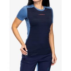 Koszulka szybkoschnąca damska La Sportiva Sunfire T-Shirt. Niebieskie t-shirty sportowe La Sportiva, bez wzorów, bez ramiączek. Za 188.99 zł.