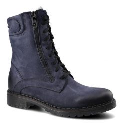 Granatowe Botki Simen Damskie Ocieplane Obuwie. Niebieskie botki Simen, bez wzorów, z nubiku, klasyczne, bez obcasa, na obcasie, bez zapięcia. Za 399.00 zł.