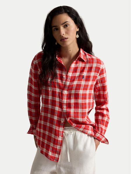 Polo Ralph Lauren Koszula 211970733500 Czerwony Classic Fit. Czerwone koszule Polo Ralph Lauren, xs, bez wzorów, ze lnu, bez kołnierzyka, bez ramiączek. Za 859.99 zł.