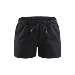 Szorty damskie Craft community. Czarne szorty sportowe Craft, bez wzorów, z bawełny, na fitness i siłownię. Za 179.95 zł.