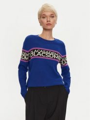 LOLA CASADEMUNT Sweter LF2411020 Niebieski Regular Fit. Niebieskie swetry LOLA CASADEMUNT, l, bez wzorów, z syntetyku, bez ramiączek. Za 229.99 zł.
