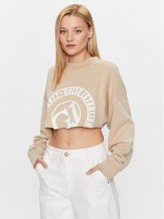 Guess Bluza V3YQ13 K68I0 Beżowy Regular Fit. Brązowe bluzy Guess, l, z aplikacjami, z bawełny, bez kaptura. Za 179.99 zł.