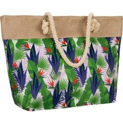 Torba plażowa zielona print 2019-07. Zielone torebki klasyczne z aplikacjami, z materiału, z nadrukiem, bez dodatków. Za 39.99 zł.