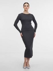 Orsay Sweter w kolorze antracytowym rozmiar: L. Czarne swetry Orsay, l, bez wzorów, prążkowane, bez ramiączek. Za 52.55 zł.