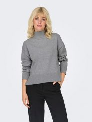 ONLY Sweter "Bari" w kolorze szarym rozmiar: XS. Szare swetry ONLY, xs, bez wzorów, bez ramiączek. Za 70.57 zł.