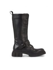 Tommy Hilfiger Kozaki Cool Monochromatic Bikerboot FW0FW07338 Czarny. Czarne kozaki Tommy Hilfiger, bez wzorów, ze skóry, bez obcasa, na płaskiej podeszwie, bez zapięcia. Za 1,099.00 zł.