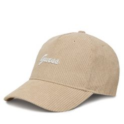 Czapka z daszkiem Guess. Brązowe czapki z daszkiem Guess, z aplikacjami. Za 129.99 zł.