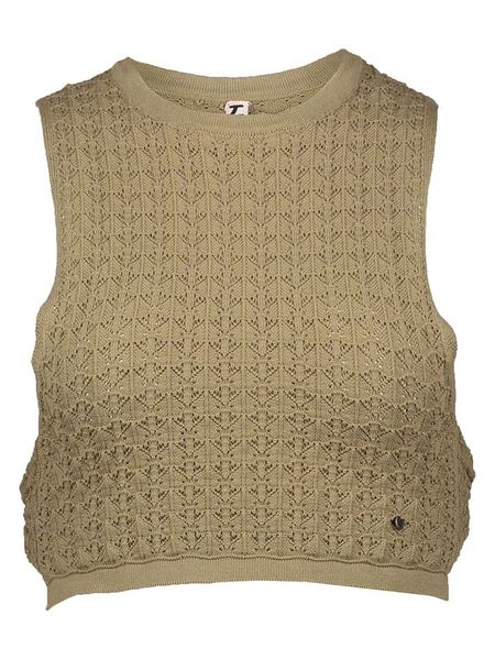 LOSAN Top dzianinowy w kolorze zielonym rozmiar: 128. Brązowe topy LOSAN, bez wzorów, z dzianiny, bez kołnierzyka, bez ramiączek. Za 52.30 zł.