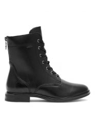 Lasocki Trzewiki EST-NEW2-18 Czarny. Czarne botki Lasocki, bez wzorów, ze skóry, bez obcasa, na płaskiej podeszwie, bez zapięcia. Za 189.99 zł.