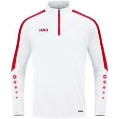 Bluza dresowa zapinana na zamek błyskawiczny Jako Power. Białe bluzy JAKO, s, bez wzorów, z dresówki, sportowe, bez ramiączek, bez kaptura. Za 288.50 zł.